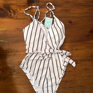 Striped One-Piece Swimsuit